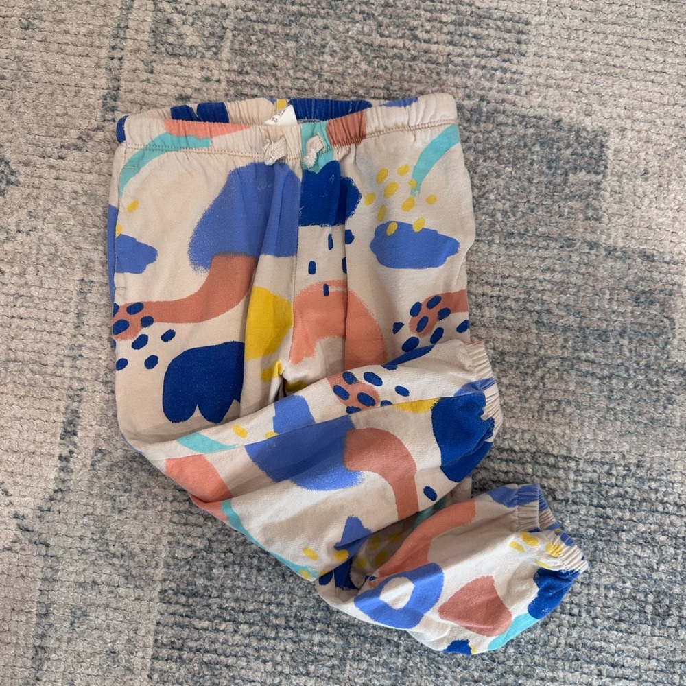 H&M Cream Multicolor Abstract Print Kids Pants